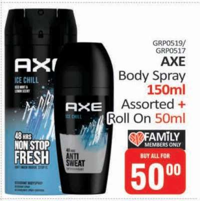 AXE Body Spray Assorted + Roll On