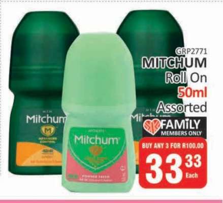 Mitchum Roll On 50ml Assorted