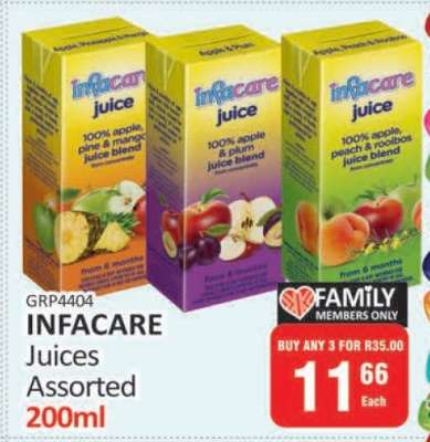 INFACARE Juices Assorted