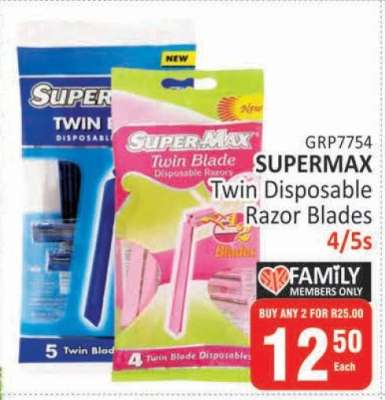 SUPERMAX Twin Disposable Razor Blades