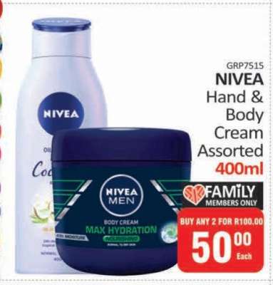NIVEA Hand & Body Cream Assorted 400ml