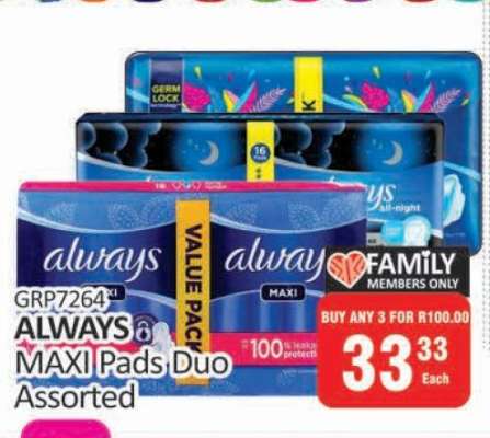 ALWAYS MAXI Pads Duo Assorted