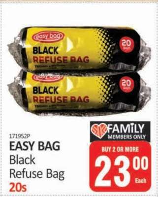 EASY BAG Black Refuse Bag 20s