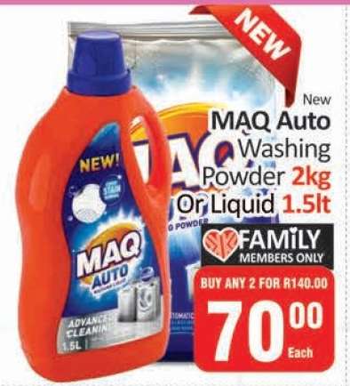 MAQ Auto Washing Powder or Liquid