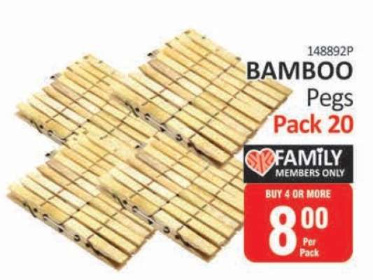 BAMBOO Pegs Pack 20
