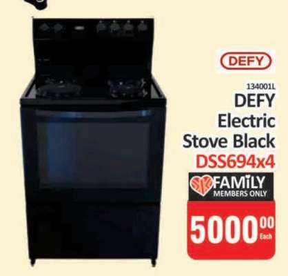 DEFY Electric Stove Black DSS694x4