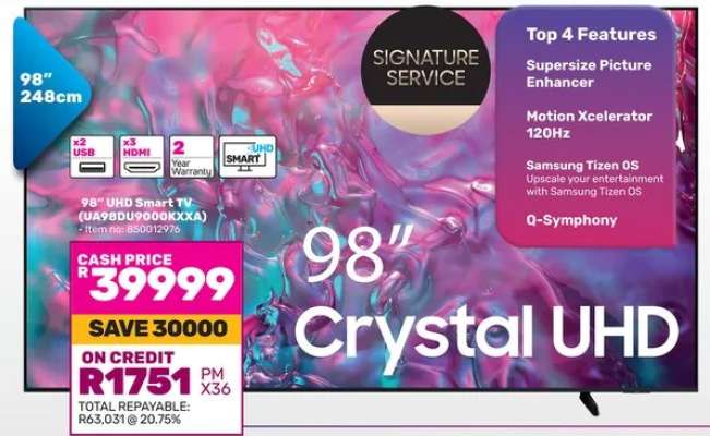 98" UHD Smart TV (UA98BU9000KXXA)