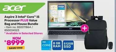 Acer Aspire 3 Intel Core i5 Processor PLUS Value Bag and Mouse Bundle