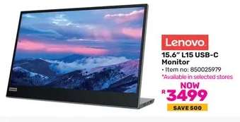 Lenovo 15.6" L15 USB-C Monitor