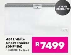 481 L White Chest Freezer (DMF456)