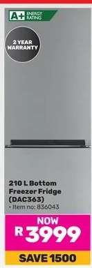 210 L Bottom Freezer Fridge (DAC363)