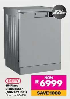 Defy 15-Place Dishwasher DDW257 ISPI