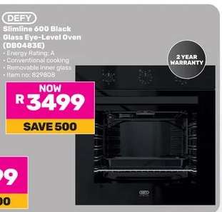DEFY Slimline 600 Black Glass Eye-Level Oven (DB0483E)