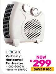 Logik Vertical/Horizontal Fan Heater