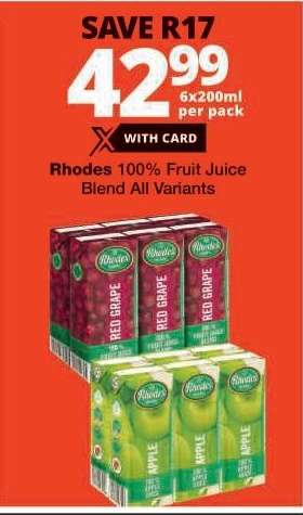 RHODES 100% FRUIT JUICE BLEND all variants