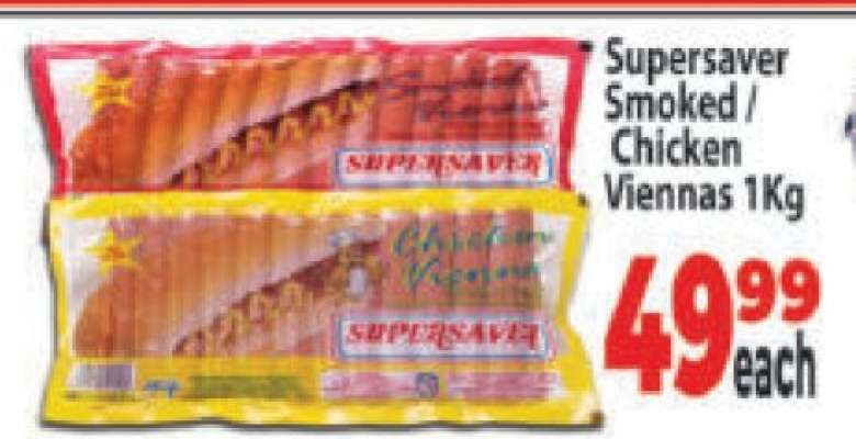 Supersaver Smoked / Chicken Viennas 1Kg