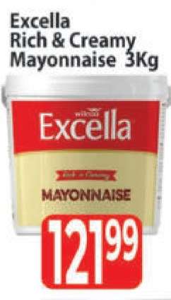 Excella Rich & Creamy Mayonnaise 3Kg