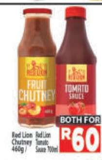 Red Lion Chutney 460g / Red Lion Tomato Sauce 700ml