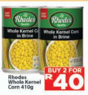Rhodes Whole Kernel Corn 410g