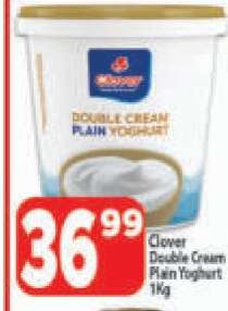 Clover Double Cream Plain Yoghurt