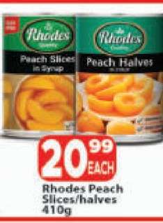 Rhodes Peach Slices/halves