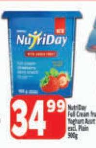 NutriDay Full Cream Fruit Yoghurt