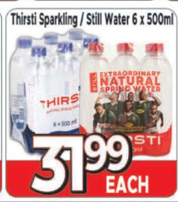 Thirsti Sparkling / Still Water 6 x 500ml
