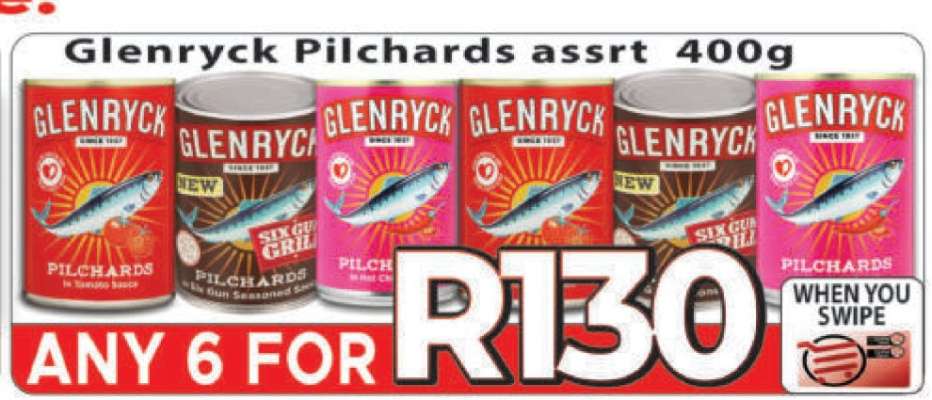 Glenryck Pilchards assrt 400g