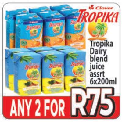 Tropika Dairy blend juice assrt 6x200ml