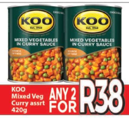 KOO Mixed Veg Curry assrt 420g