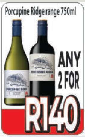 Porcupine Ridge range 750ml