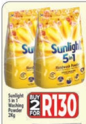 Sunlight 5 in 1 Washing Powder 2Kg