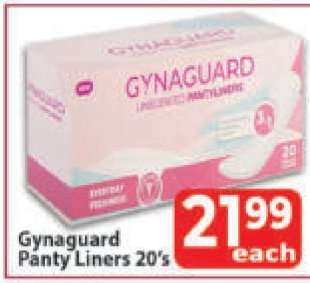 Gynaguard Panty Liners 20's