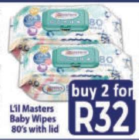 Li'l Masters Baby Wipes 80's with lid