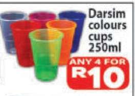 Darsim colours cups 250ml