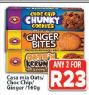 Casa mia Oats/Choc Chip/Ginger