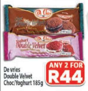 De vries Double Velvet Choc/Yoghurt 185g