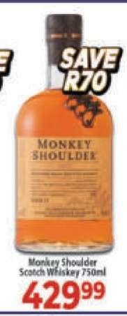 Monkey Shoulder Scotch Whiskey 750ml