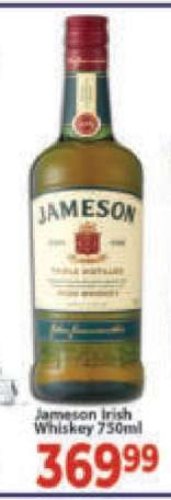 JAMESON IRISH WHISKEY 750ML