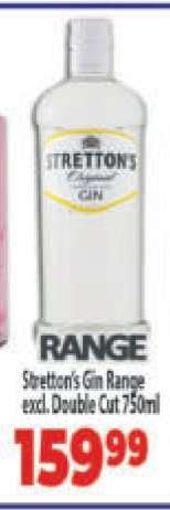 Stretton's Gin Range excl. Double Cut 750ml