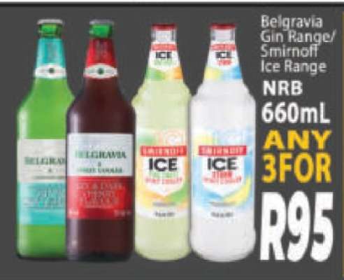 Belgravia Gin Range/Smirnoff Ice Range