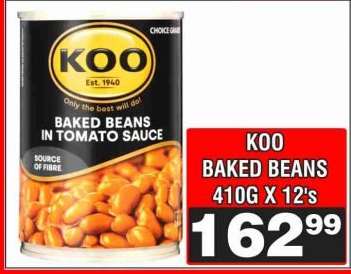 KOO BAKED BEANS 410G X 12's