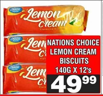 NATIONS CHOICE LEMON CREAM BISCUITS