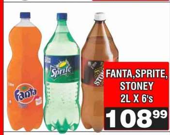 FANTA, SPRITE, STONEY 2L X 6's