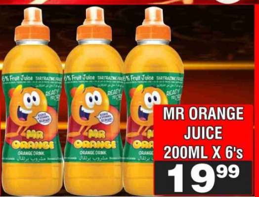MR ORANGE JUICE 200ML X 6's