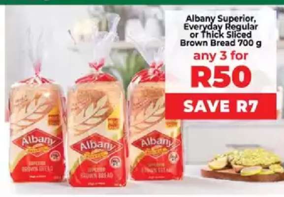 Albany Superior, Everyday Regular or Thick Sliced Brown Bread 700 g
