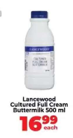 Lancewood Cultured Full Cream Buttermilk 500 ml