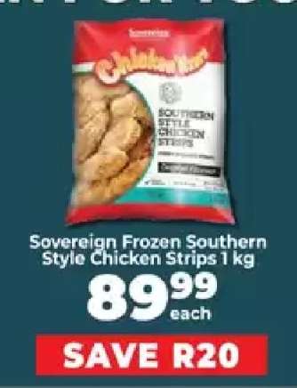 Sovereign Frozen Southern Style Chicken Strips 1 kg