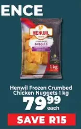 Henwil Frozen Crumbed Chicken Nuggets 1 kg