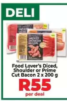 Food Lover’s Diced, Shoulder or Prime Cut Bacon